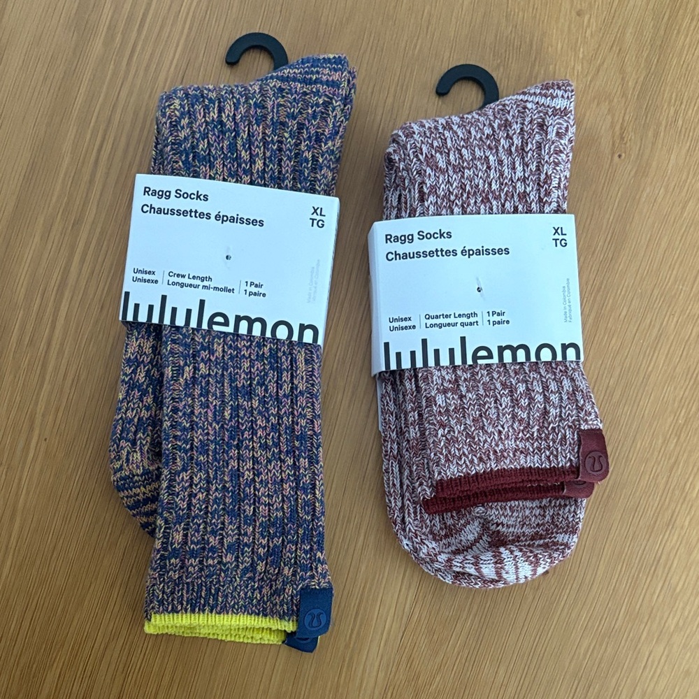 lululemon athletica Ragg Socks - Blue and Red Mix